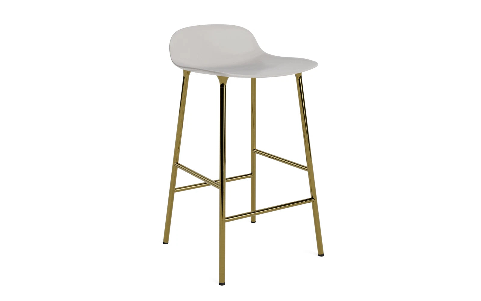 Form Barstuhl 65 cm Messing Warmes grau in  präsentiert im Onlineshop von KAQTU Design AG. Barstuhl ist von Normann Copenhagen