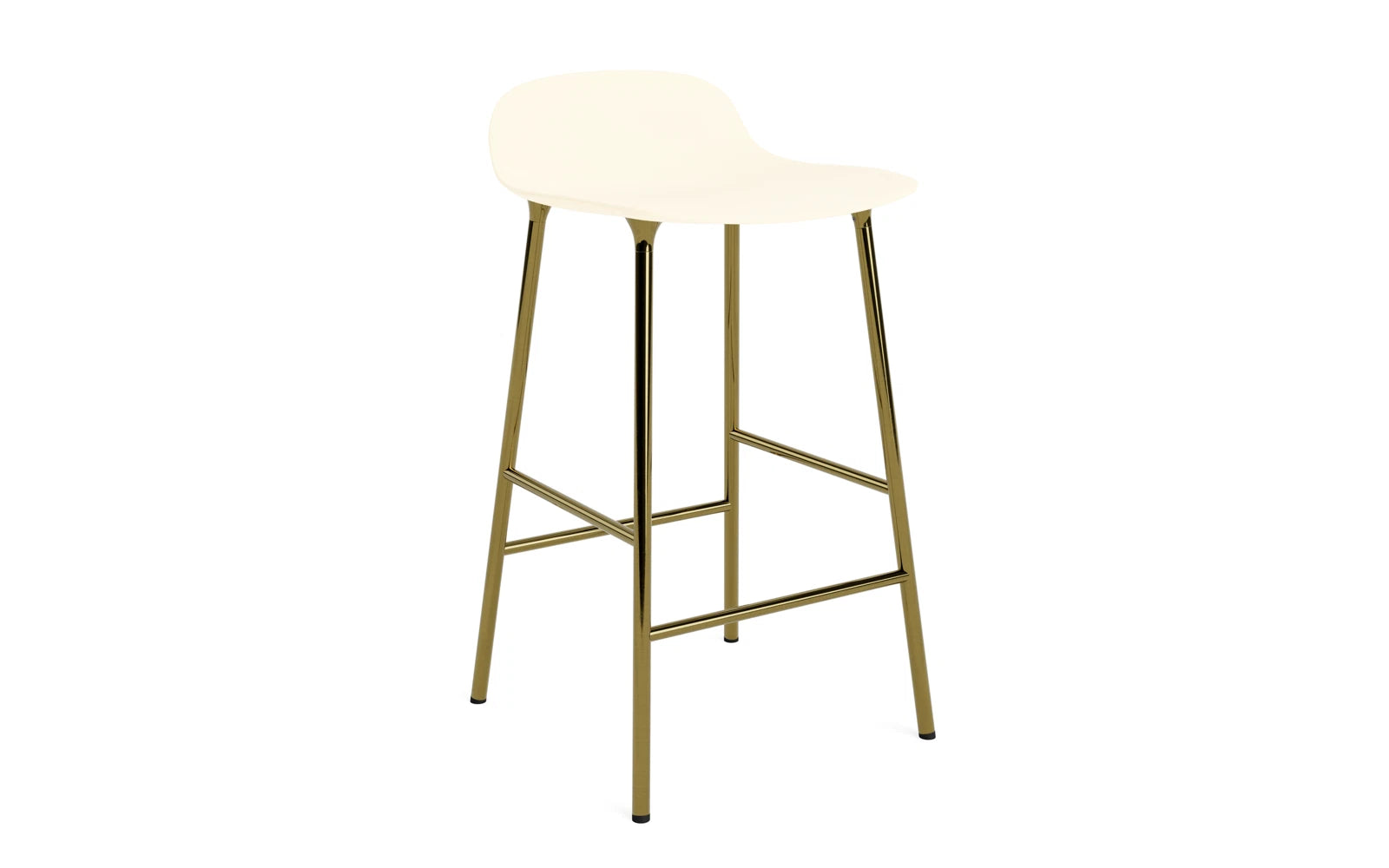 Form Barstuhl 65 cm Messing Creme in  präsentiert im Onlineshop von KAQTU Design AG. Barstuhl ist von Normann Copenhagen