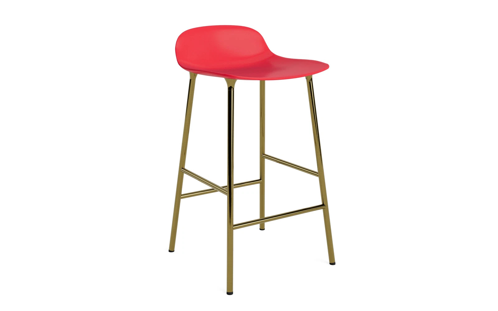 Form Barstuhl 65 cm Messing Leuchtendes Rot in  präsentiert im Onlineshop von KAQTU Design AG. Barstuhl ist von Normann Copenhagen