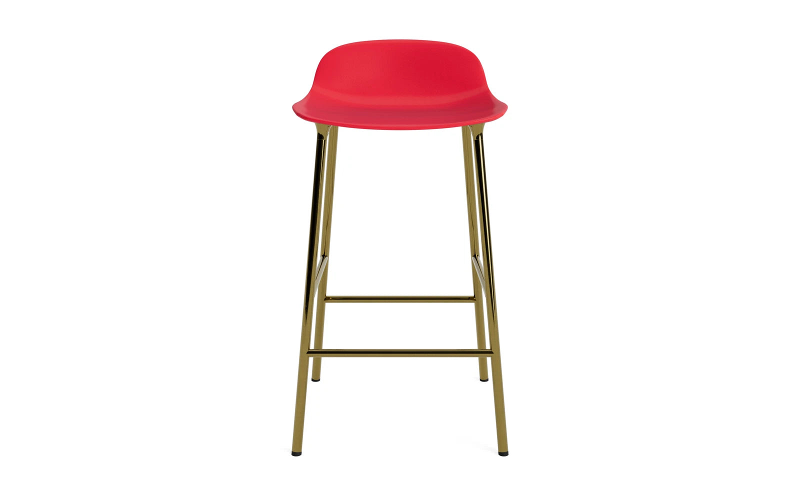 Form Barstuhl 65 cm Messing Leuchtendes Rot in  präsentiert im Onlineshop von KAQTU Design AG. Barstuhl ist von Normann Copenhagen