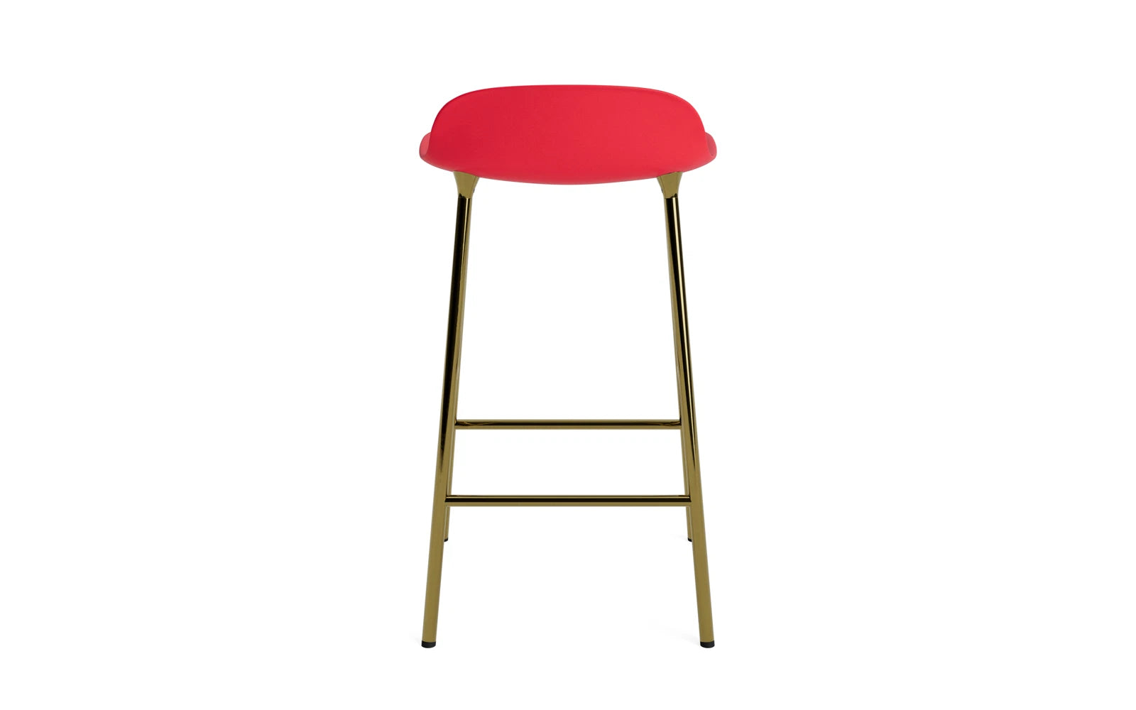 Form Barstuhl 65 cm Messing Leuchtendes Rot in  präsentiert im Onlineshop von KAQTU Design AG. Barstuhl ist von Normann Copenhagen