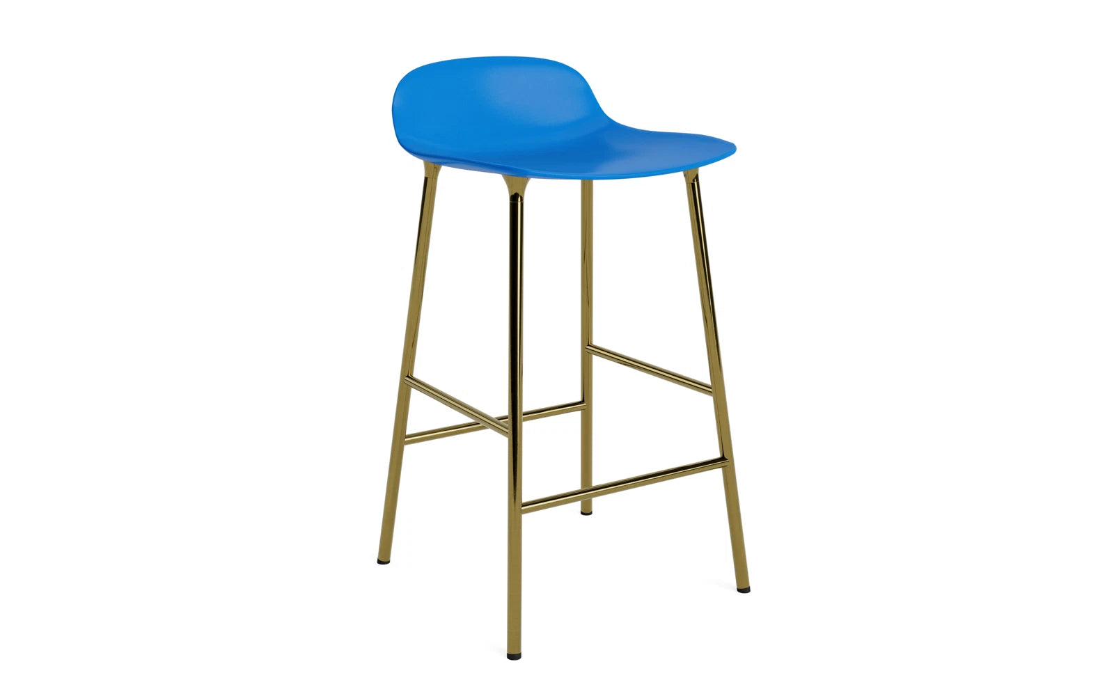 Form Barstuhl 65 cm Messing Leuchtendes Blau in  präsentiert im Onlineshop von KAQTU Design AG. Barstuhl ist von Normann Copenhagen