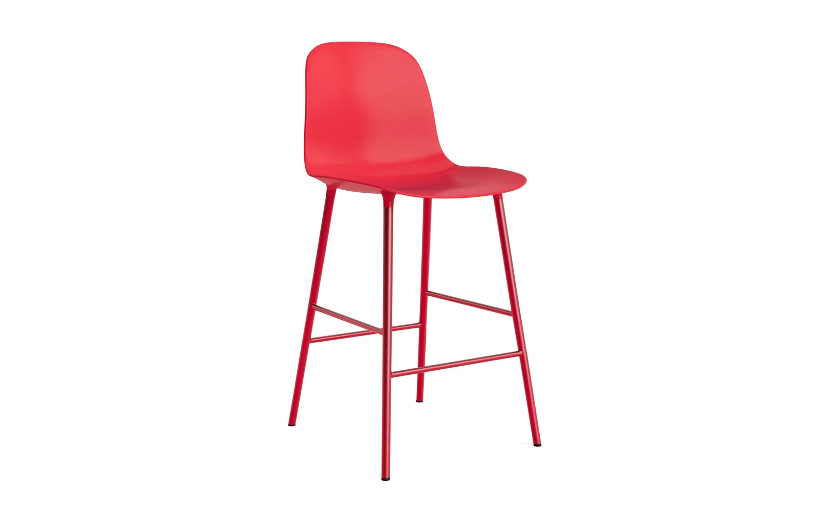 Form Barstuhl 65 cm Stahl/ Leuchtendes rot in  präsentiert im Onlineshop von KAQTU Design AG. Barstuhl ist von Normann Copenhagen