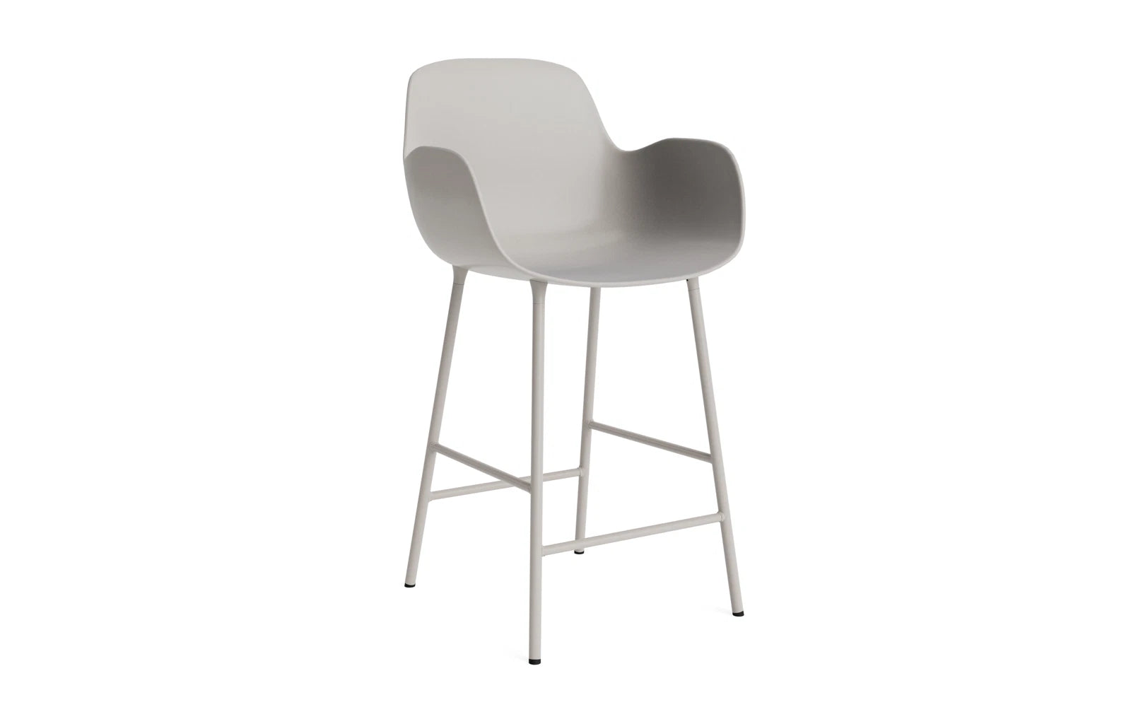 Form Barstuhl mit Armlehne 65 cm Stahl/Warmes grau in  präsentiert im Onlineshop von KAQTU Design AG. Barstuhl ist von Normann Copenhagen