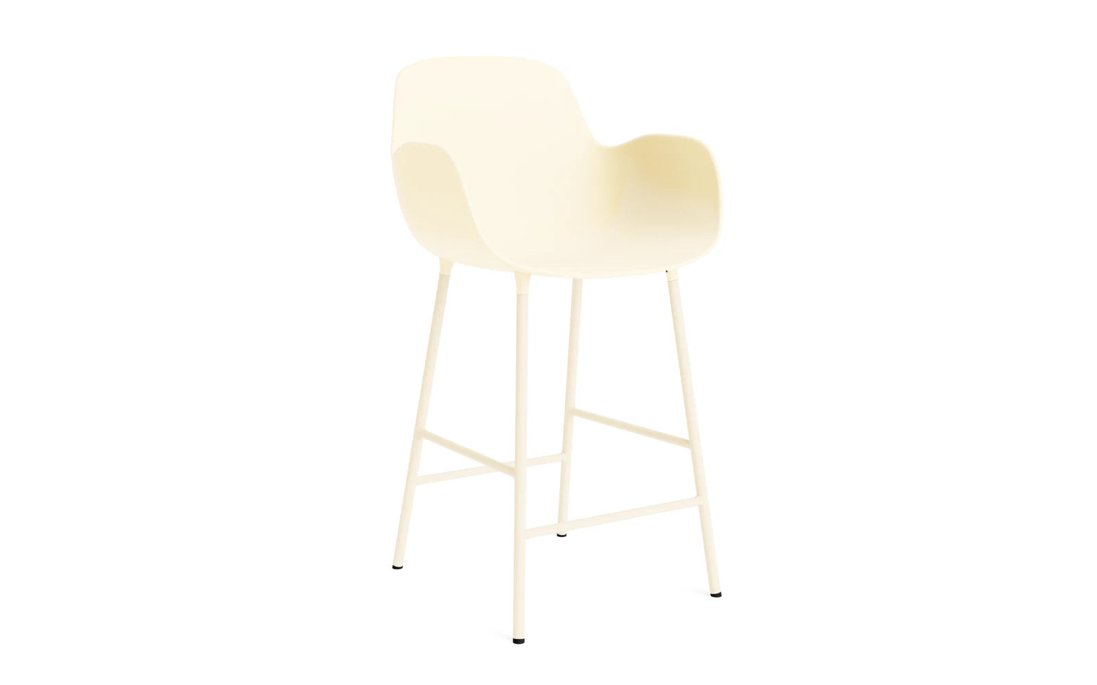 Form Barstuhl mit Armlehne 65 cm Stahl/Creme in  präsentiert im Onlineshop von KAQTU Design AG. Barstuhl ist von Normann Copenhagen