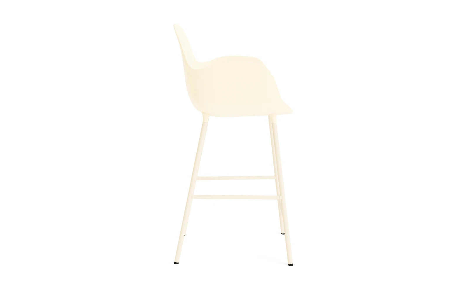 Form Barstuhl mit Armlehne 65 cm Stahl/Creme in  präsentiert im Onlineshop von KAQTU Design AG. Barstuhl ist von Normann Copenhagen
