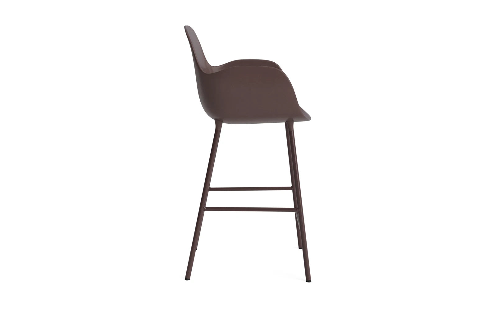 Form Barstuhl mit Armlehne 65 cm Stahl/Braun in  präsentiert im Onlineshop von KAQTU Design AG. Barstuhl ist von Normann Copenhagen