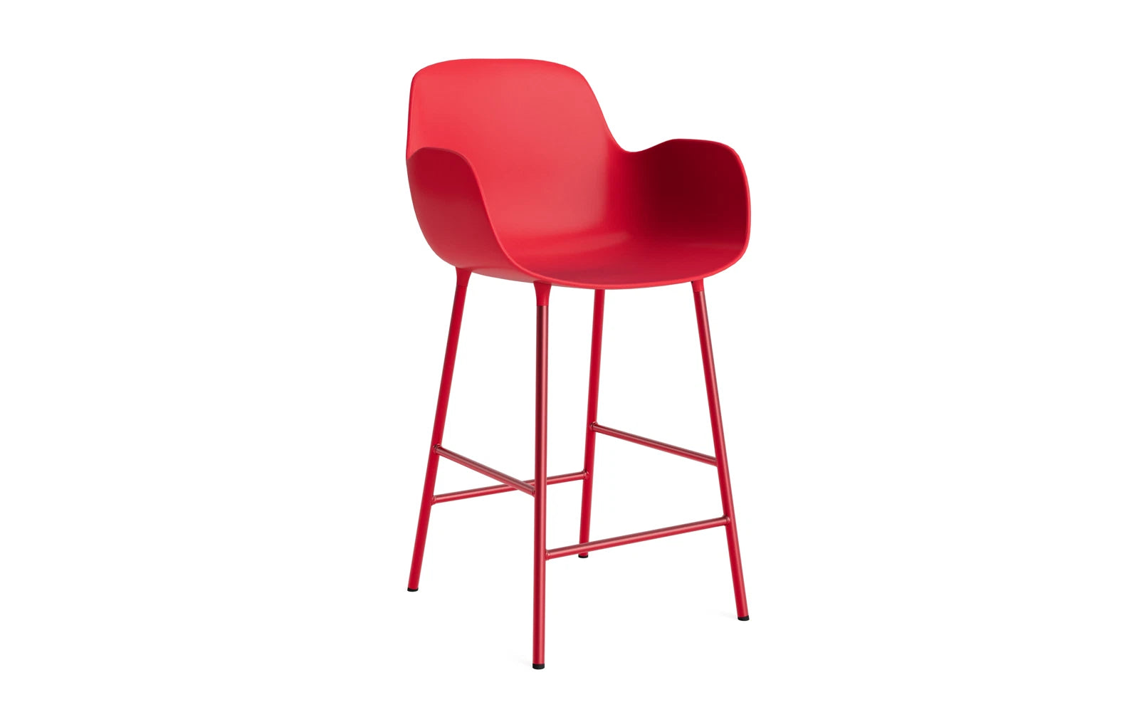 Form Barstuhl mit Armlehne 65 cm Stahl/Leuchtendes rot in  präsentiert im Onlineshop von KAQTU Design AG. Barstuhl ist von Normann Copenhagen