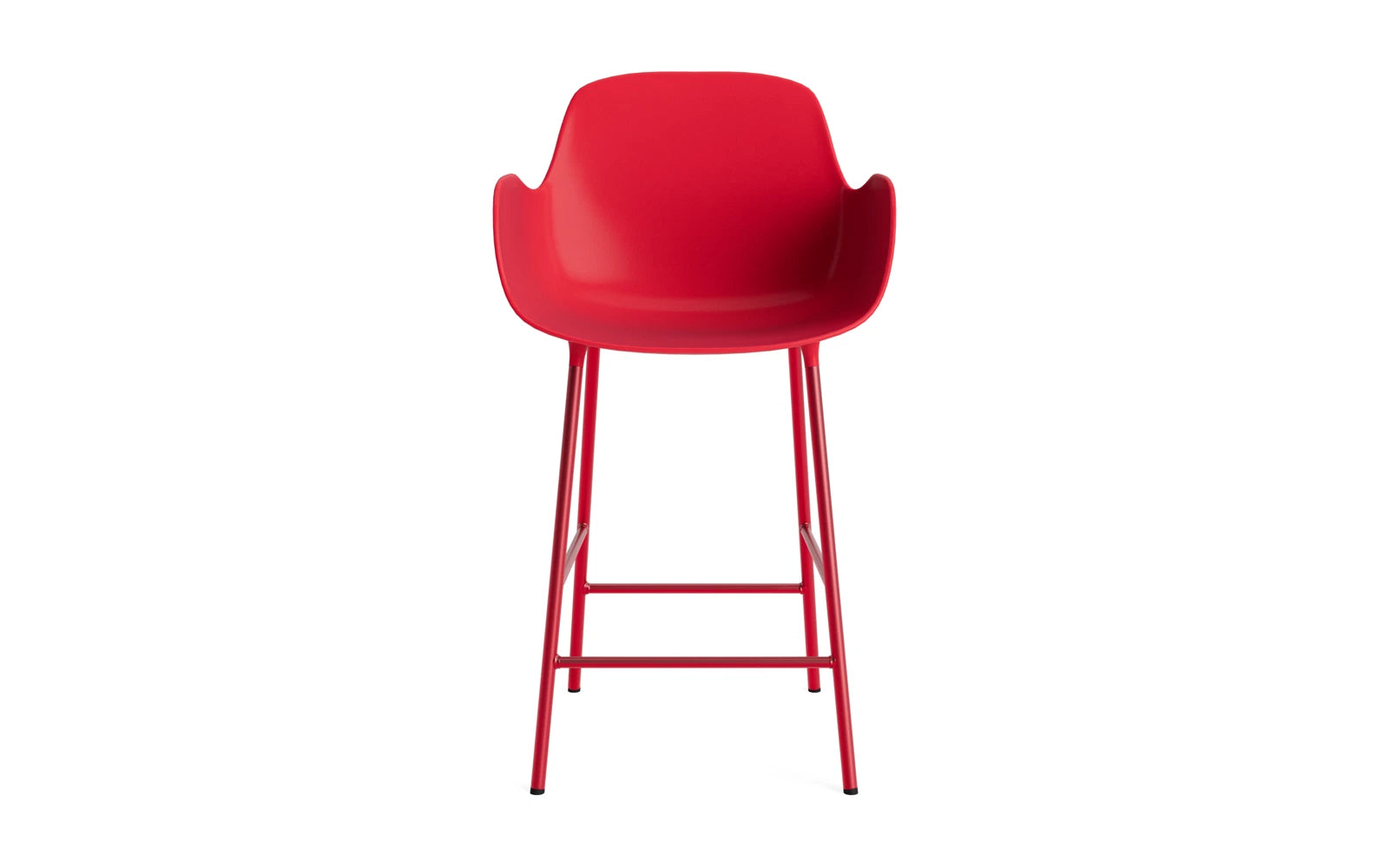 Form Barstuhl mit Armlehne 65 cm Stahl/Leuchtendes rot in  präsentiert im Onlineshop von KAQTU Design AG. Barstuhl ist von Normann Copenhagen