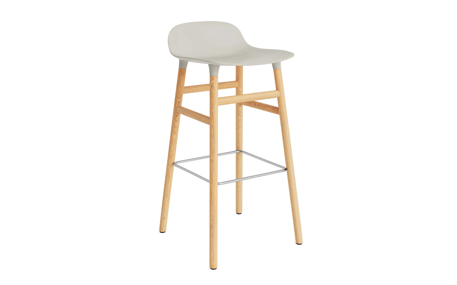 Form Barstuhl 75 cm Hellgrau/Eiche in  präsentiert im Onlineshop von KAQTU Design AG. Barstuhl ist von Normann Copenhagen
