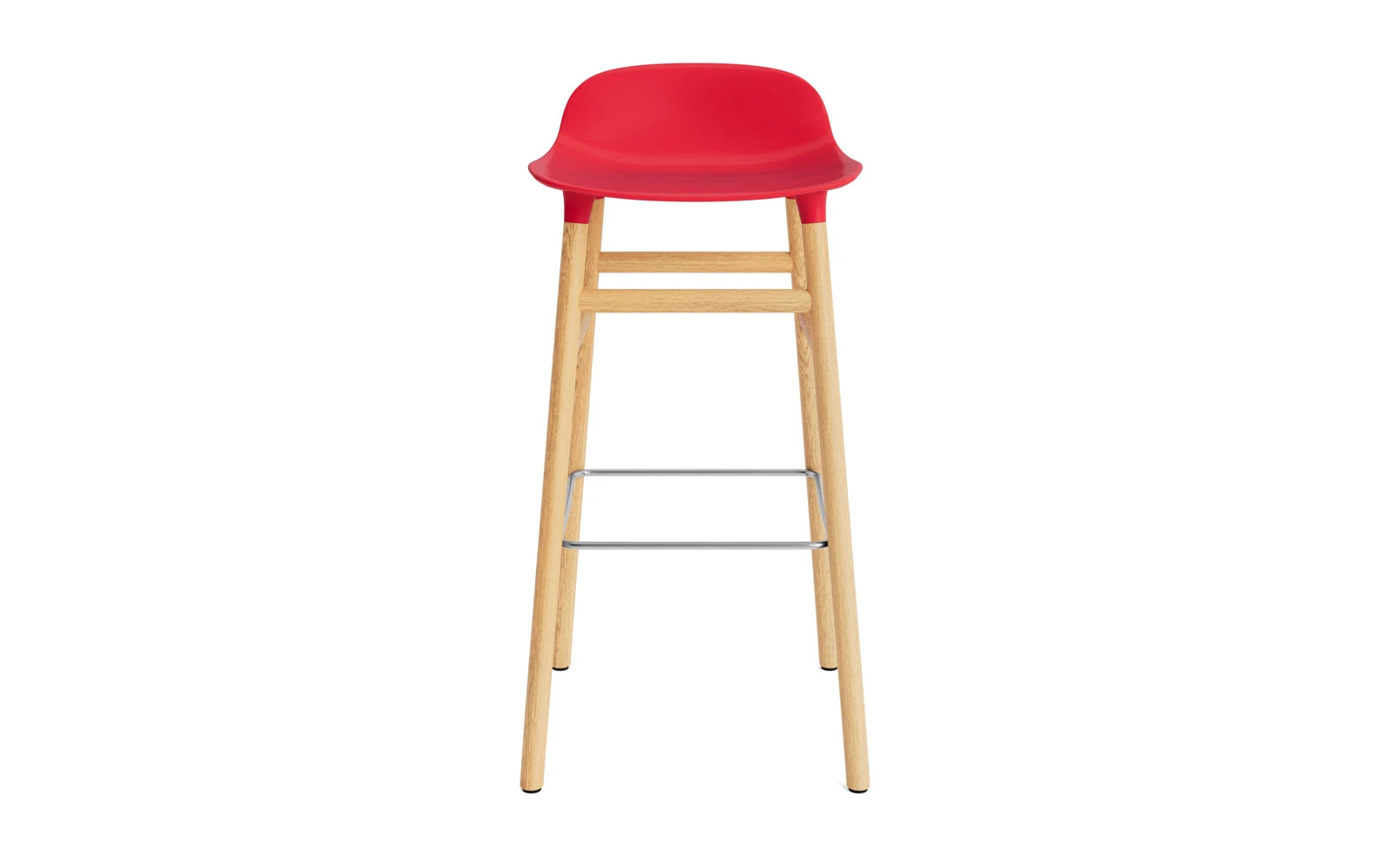 Form Barstuhl 75 cm Leuchtendes Rot/Eiche in  präsentiert im Onlineshop von KAQTU Design AG. Barstuhl ist von Normann Copenhagen