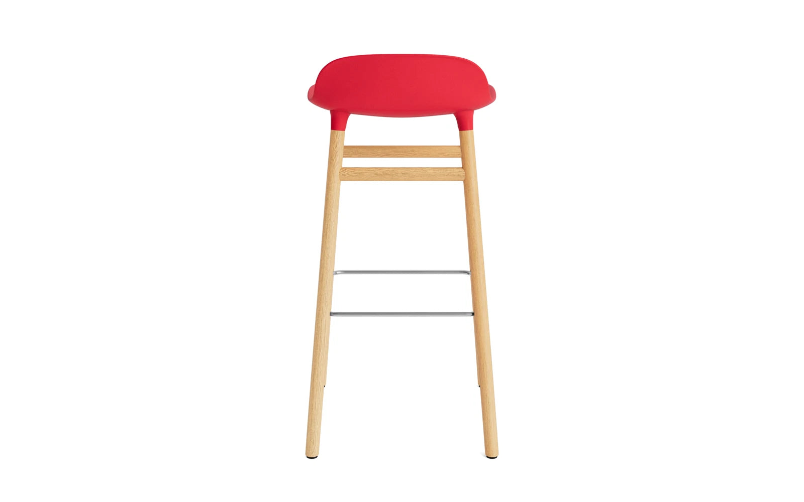 Form Barstuhl 75 cm Leuchtendes Rot/Eiche in  präsentiert im Onlineshop von KAQTU Design AG. Barstuhl ist von Normann Copenhagen