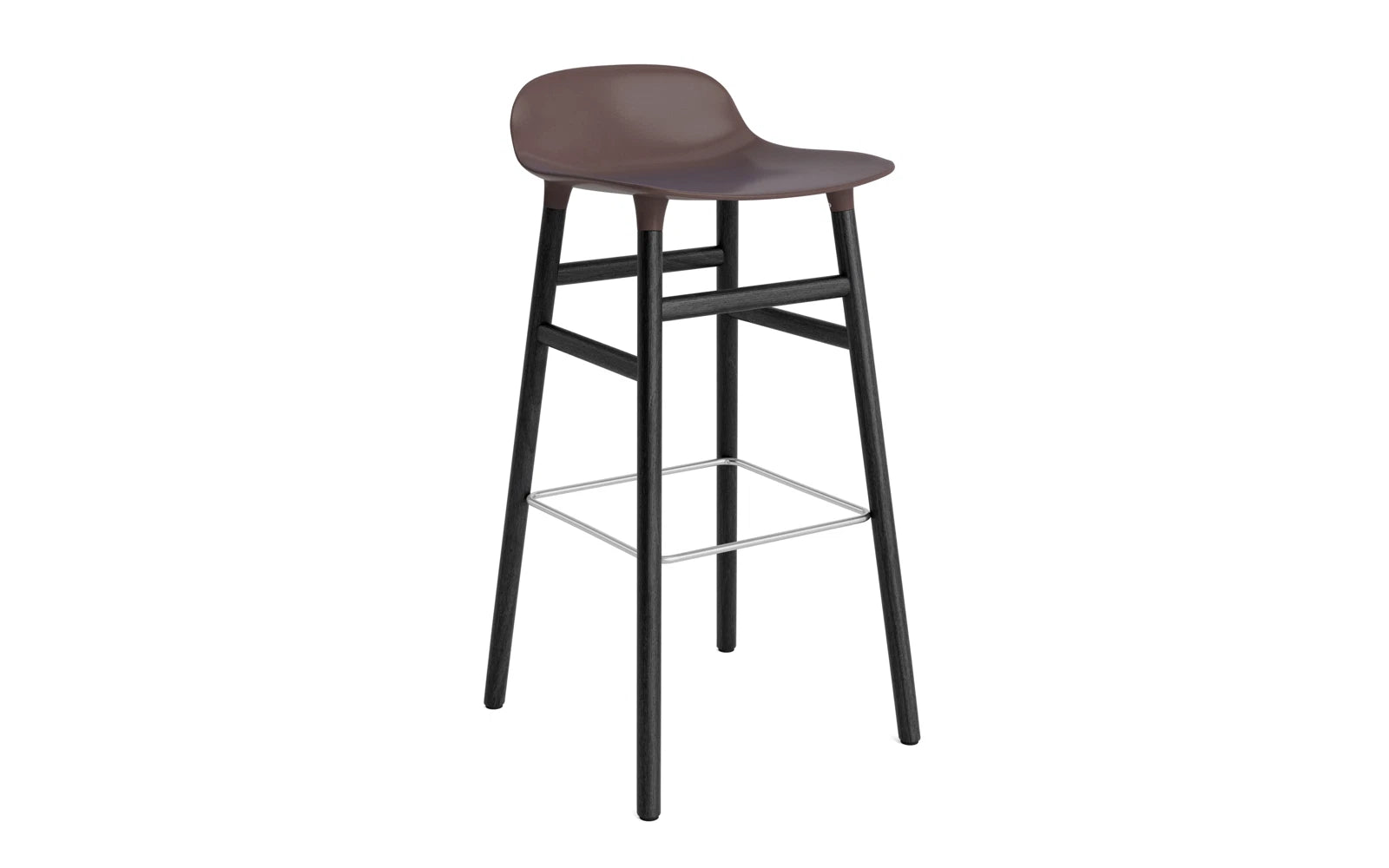 Form Barstuhl 75 cm braun/schwarz in  präsentiert im Onlineshop von KAQTU Design AG. Barstuhl ist von Normann Copenhagen