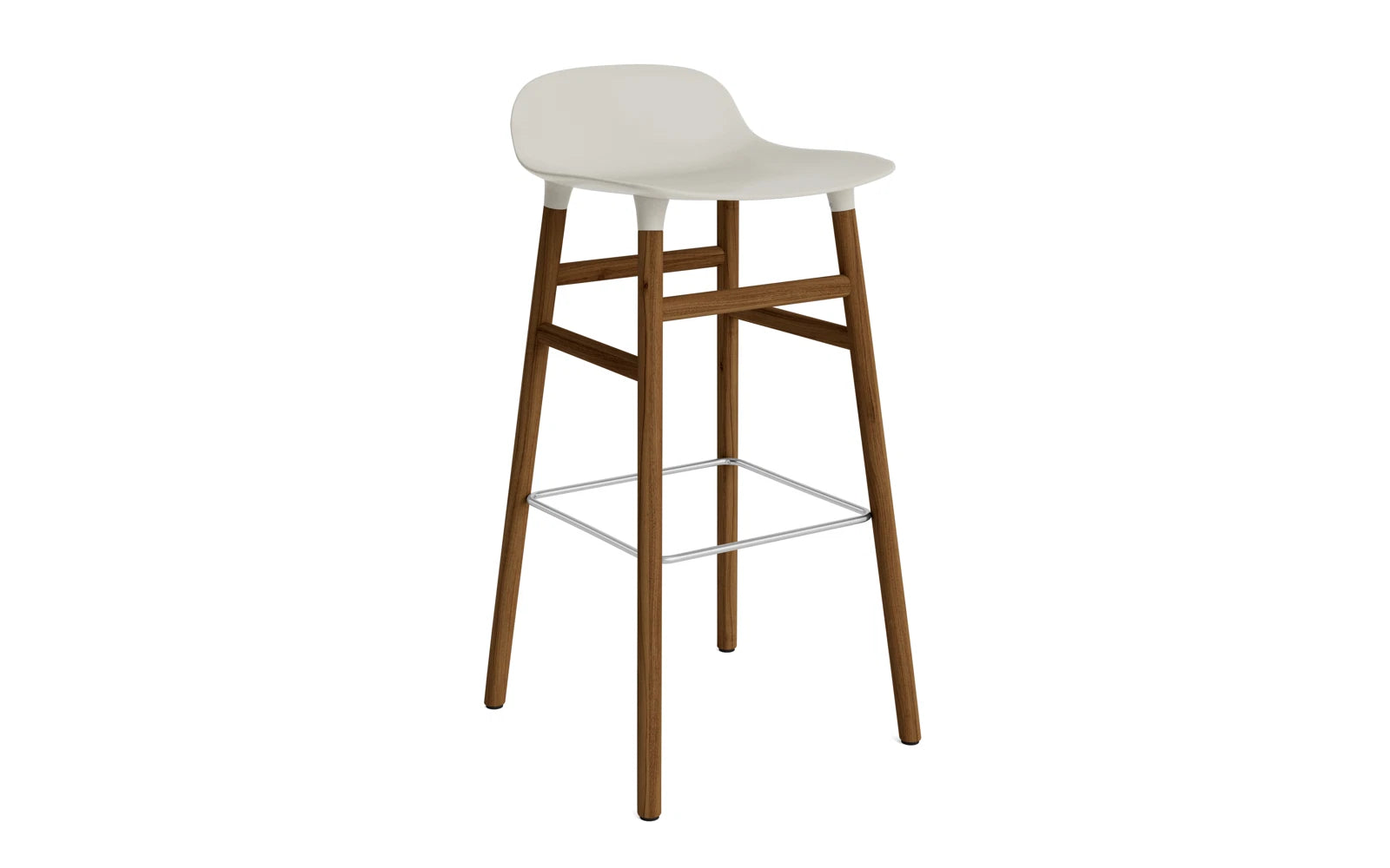 Form Barstuhl 75 cm Hellgrau/Walnuss in  präsentiert im Onlineshop von KAQTU Design AG. Barstuhl ist von Normann Copenhagen