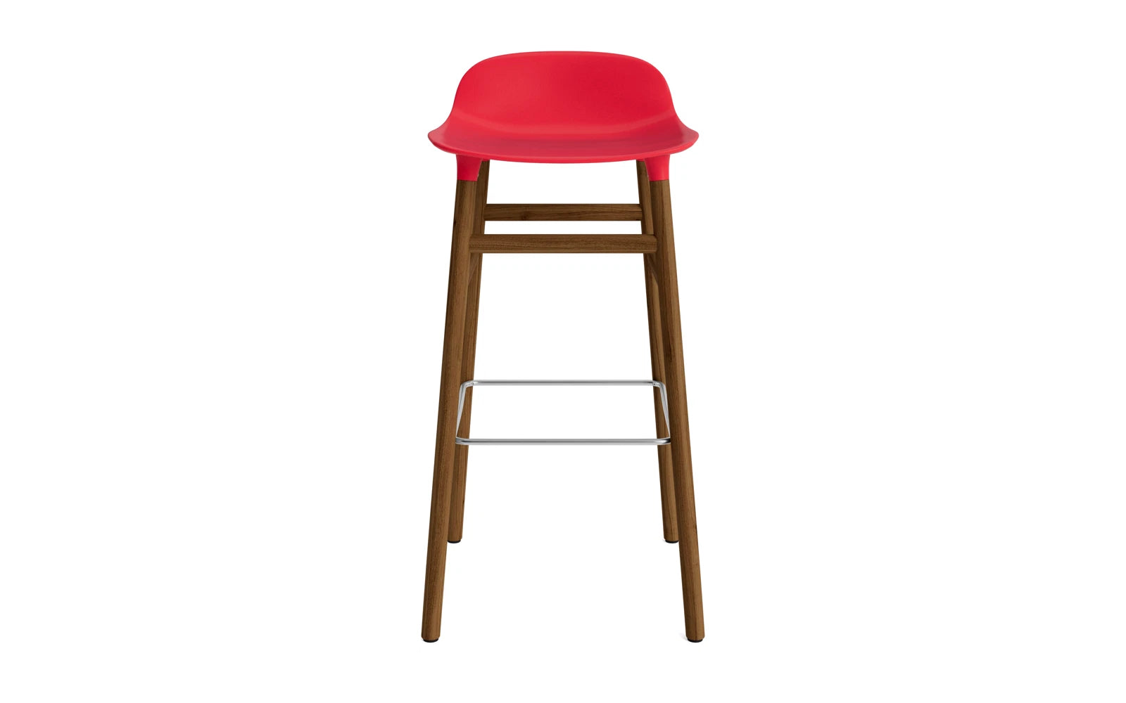 Form Barstuhl 75 cm Leuchtendes Rot/Walnuss in  präsentiert im Onlineshop von KAQTU Design AG. Barstuhl ist von Normann Copenhagen