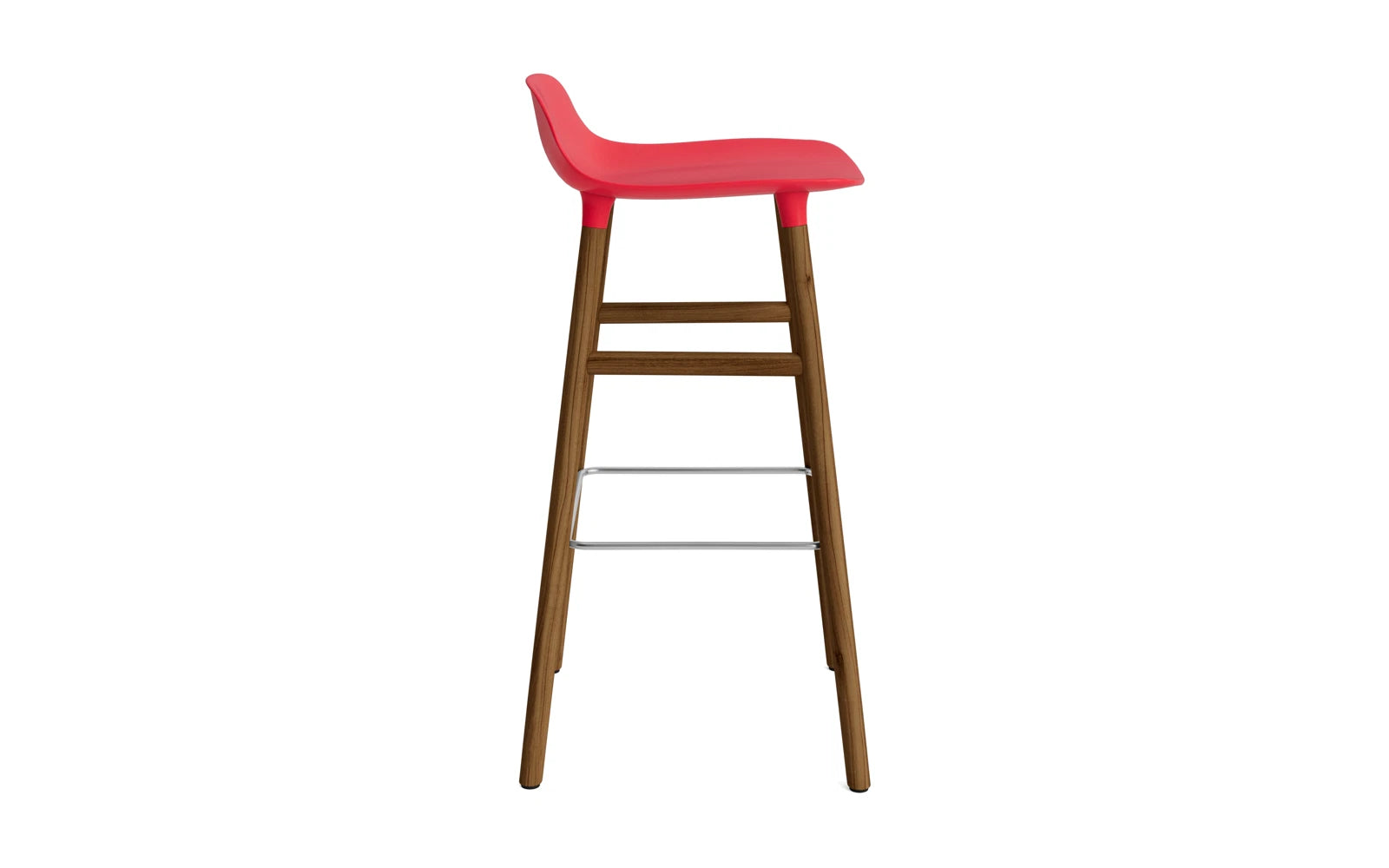 Form Barstuhl 75 cm Leuchtendes Rot/Walnuss in  präsentiert im Onlineshop von KAQTU Design AG. Barstuhl ist von Normann Copenhagen
