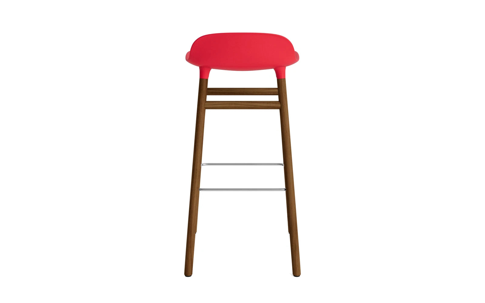 Form Barstuhl 75 cm Leuchtendes Rot/Walnuss in  präsentiert im Onlineshop von KAQTU Design AG. Barstuhl ist von Normann Copenhagen