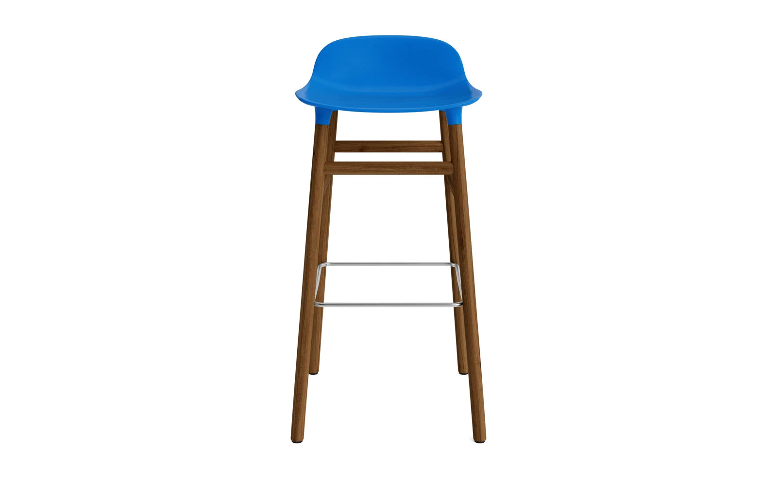 Form Barstuhl 75 cm Leuchtendes Blau/Walnuss in  präsentiert im Onlineshop von KAQTU Design AG. Barstuhl ist von Normann Copenhagen