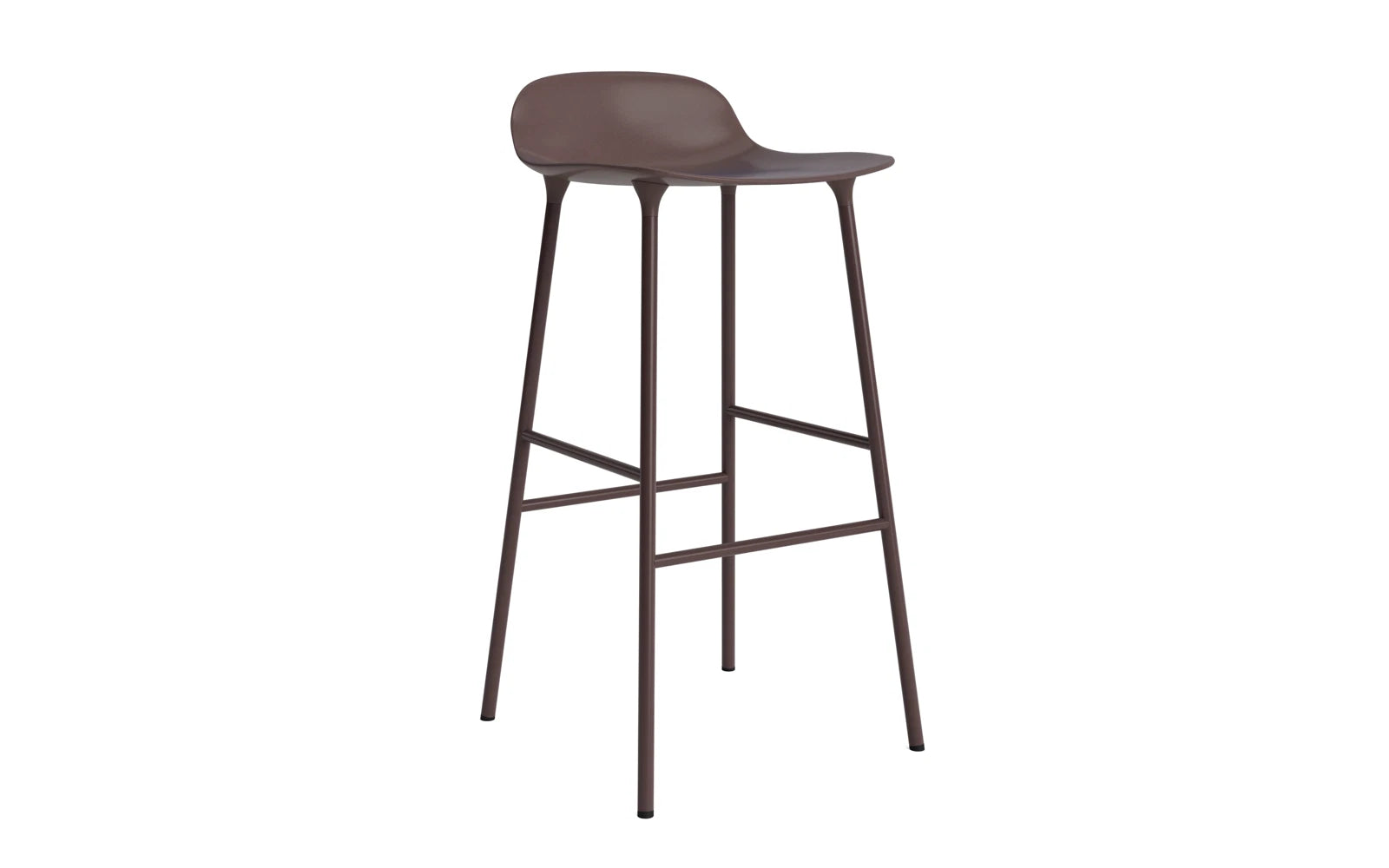 Form Barstuhl 75 cm Braun/Stahl in  präsentiert im Onlineshop von KAQTU Design AG. Barstuhl ist von Normann Copenhagen