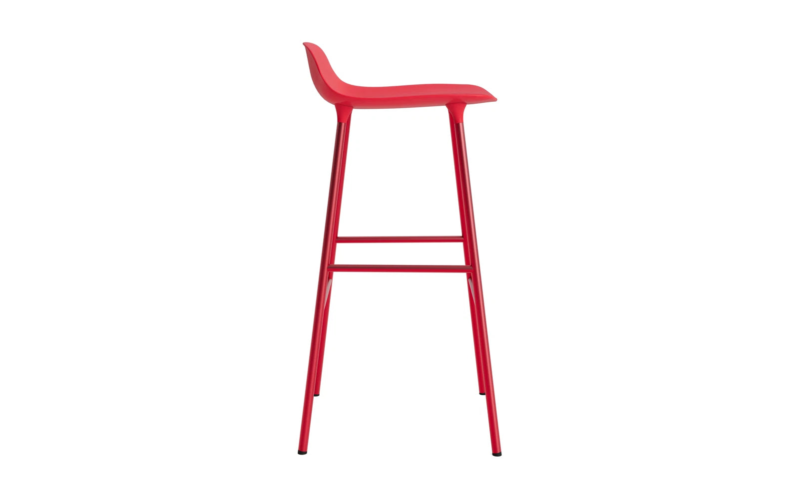 Form Barstuhl 75 cm Leuchtendes Rot/Stahl in  präsentiert im Onlineshop von KAQTU Design AG. Barstuhl ist von Normann Copenhagen