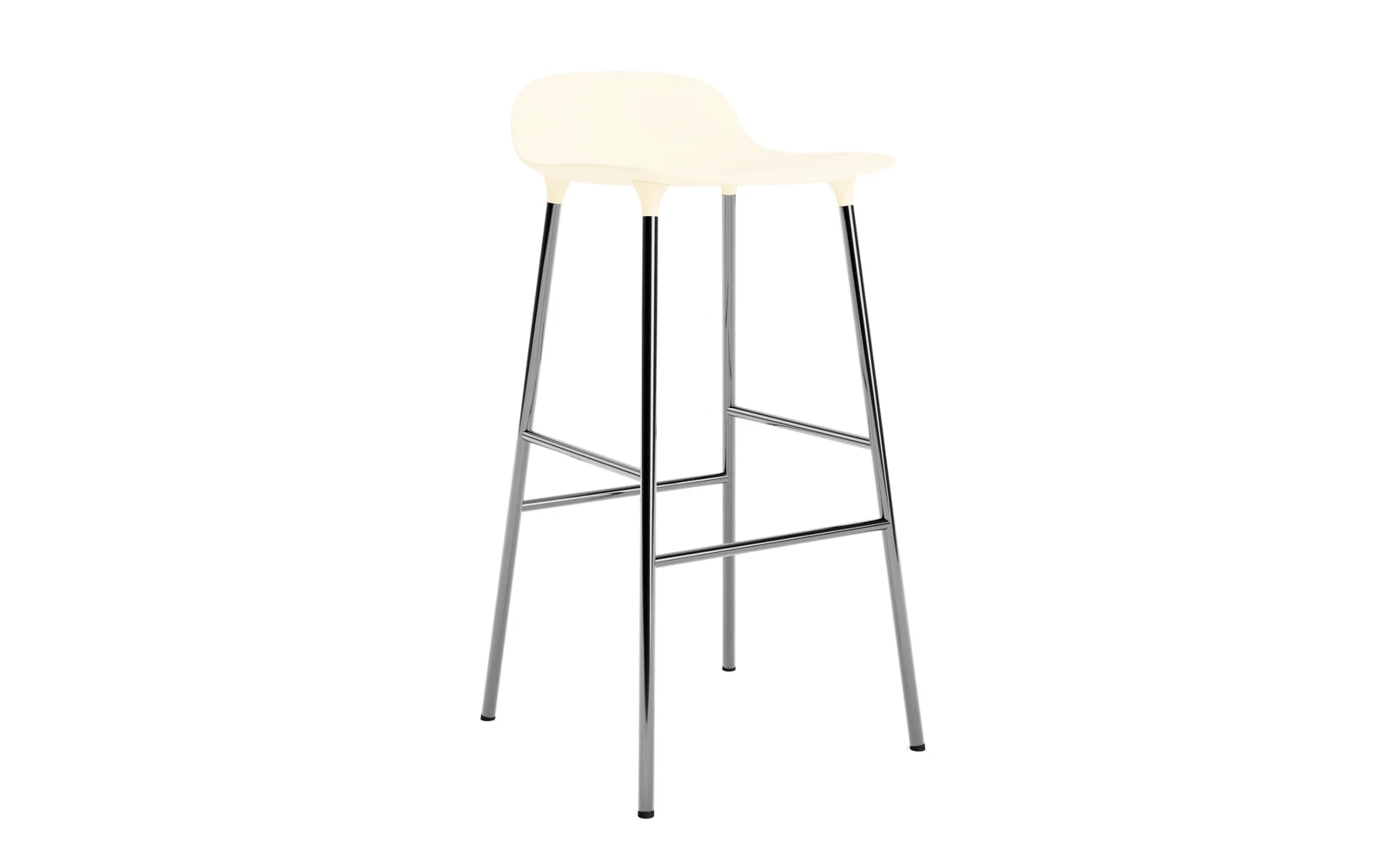 Form Barstuhl 75 cm Creme/Chrom in  präsentiert im Onlineshop von KAQTU Design AG. Barstuhl ist von Normann Copenhagen