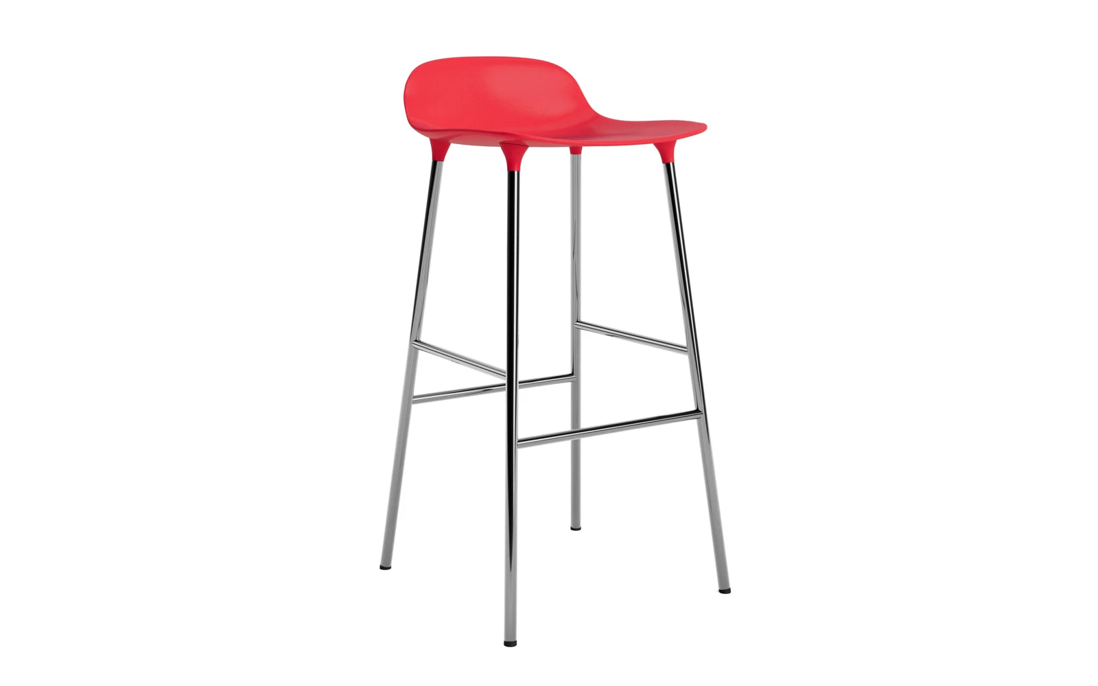 Form Barstuhl 75 cm Leuchtendes Rot/Chrom in  präsentiert im Onlineshop von KAQTU Design AG. Barstuhl ist von Normann Copenhagen