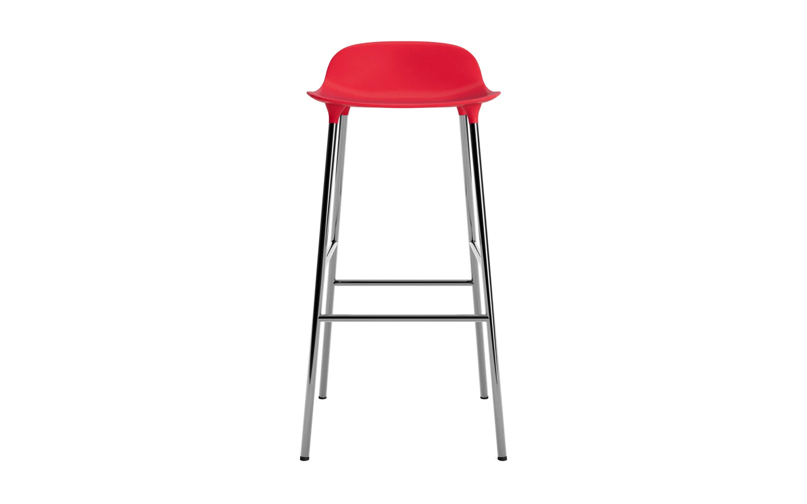Form Barstuhl 75 cm Leuchtendes Rot/Chrom in  präsentiert im Onlineshop von KAQTU Design AG. Barstuhl ist von Normann Copenhagen