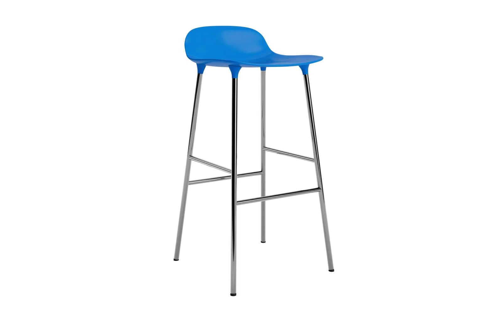 Form Barstuhl 75 cm Leuchtendes Blau/Chrom in  präsentiert im Onlineshop von KAQTU Design AG. Barstuhl ist von Normann Copenhagen