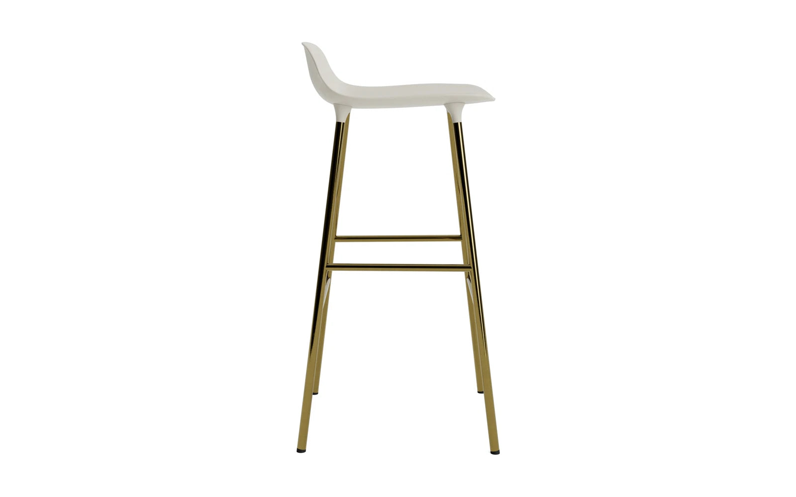 Form Barstuhl 75 cm Messing hellgrau in  präsentiert im Onlineshop von KAQTU Design AG. Barstuhl ist von Normann Copenhagen
