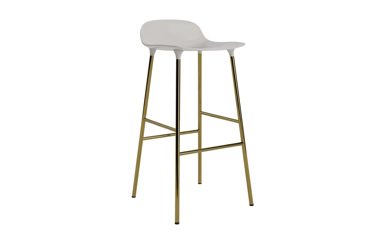 Form Barstuhl 75 cm Messing warmes grau in  präsentiert im Onlineshop von KAQTU Design AG. Barstuhl ist von Normann Copenhagen