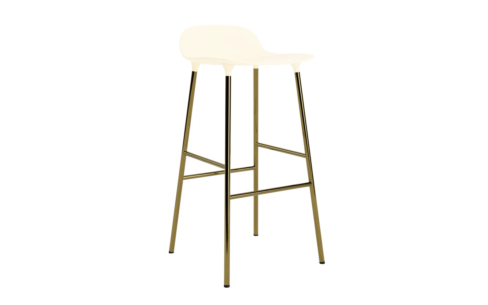 Form Barstuhl 75 cm Messing creme in  präsentiert im Onlineshop von KAQTU Design AG. Barstuhl ist von Normann Copenhagen