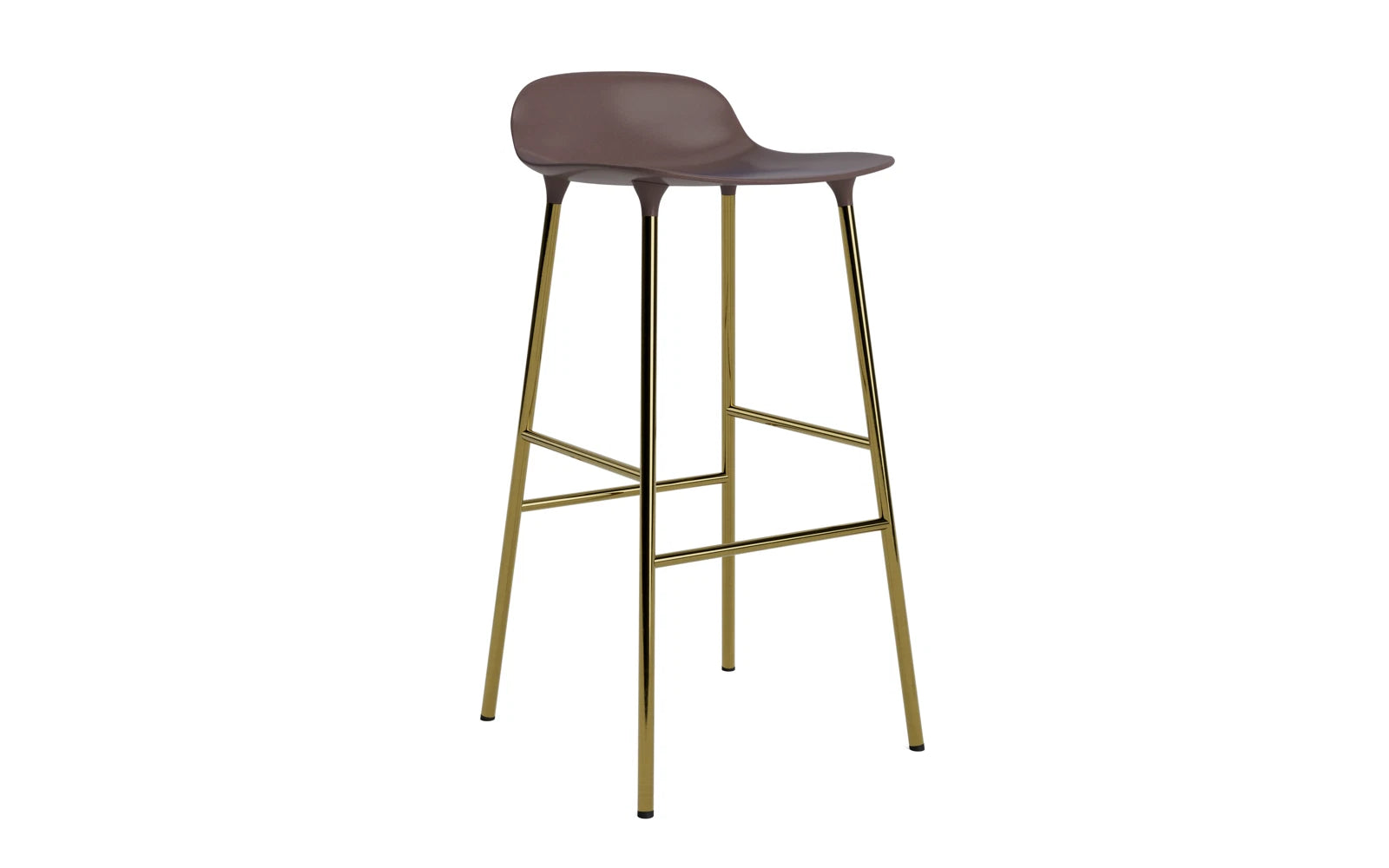 Form Barstuhl 75 cm Messing braun in  präsentiert im Onlineshop von KAQTU Design AG. Barstuhl ist von Normann Copenhagen