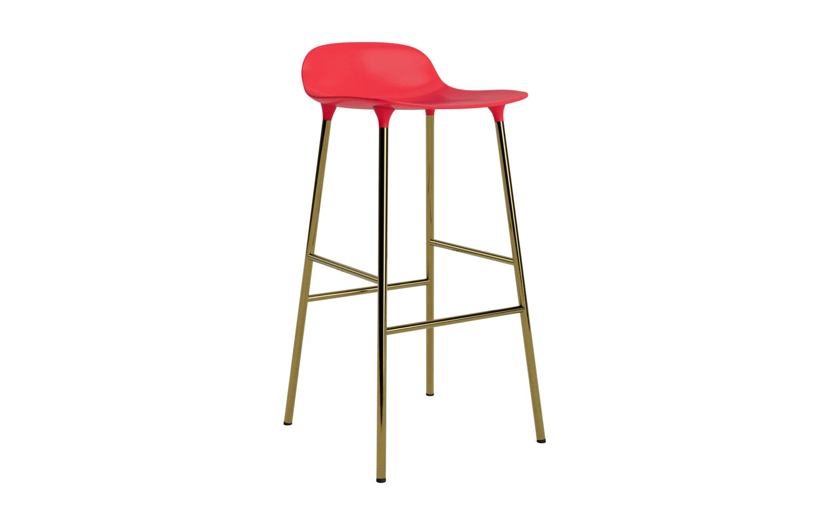 Form Barstuhl 75 cm Messing leuchtendes rot in  präsentiert im Onlineshop von KAQTU Design AG. Barstuhl ist von Normann Copenhagen