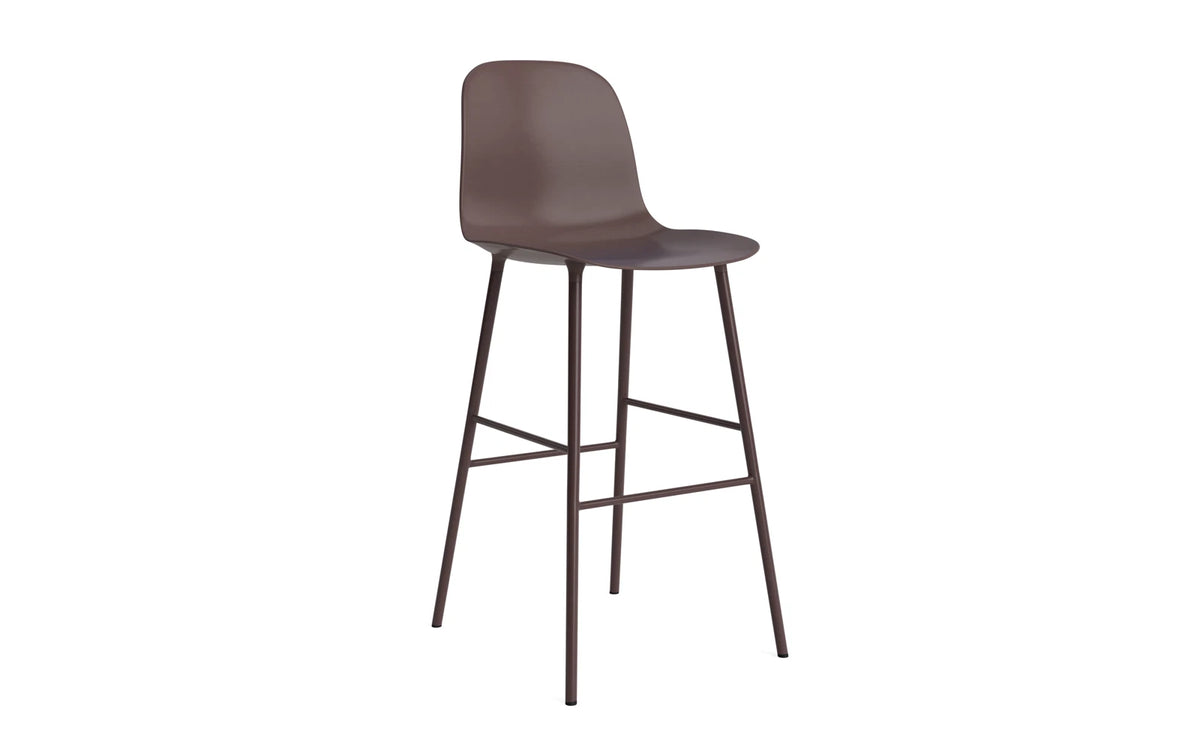 Form Barstuhl 75 cm Stahl Braun in Braun präsentiert im Onlineshop von KAQTU Design AG. Barstuhl ist von Normann Copenhagen
