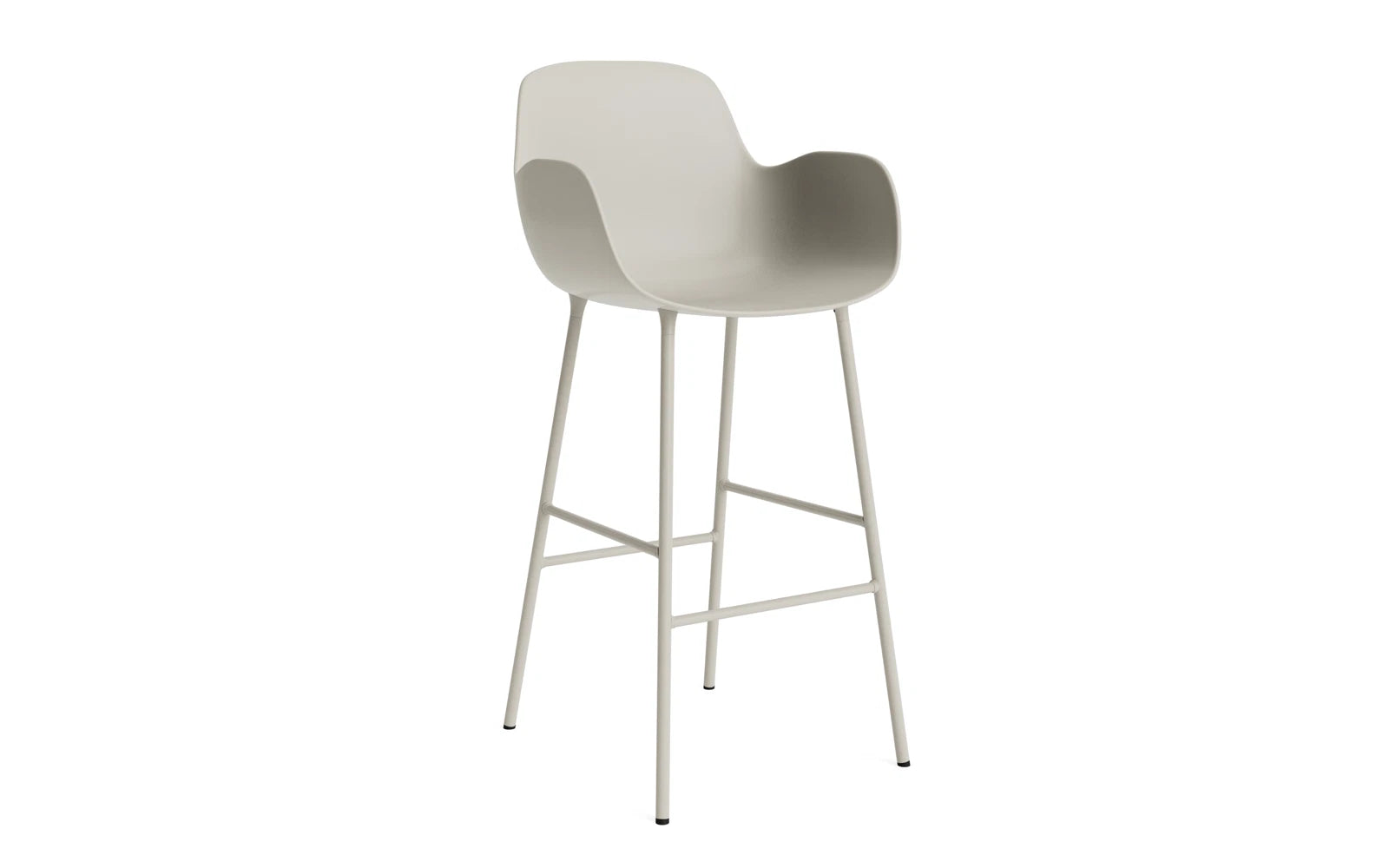 Form Barstuhl mit Armlehne 75 cm Stahl/Hellgrau in  präsentiert im Onlineshop von KAQTU Design AG. Barstuhl ist von Normann Copenhagen