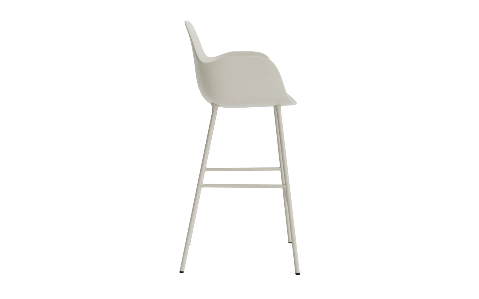 Form Barstuhl mit Armlehne 75 cm Stahl/Hellgrau in  präsentiert im Onlineshop von KAQTU Design AG. Barstuhl ist von Normann Copenhagen