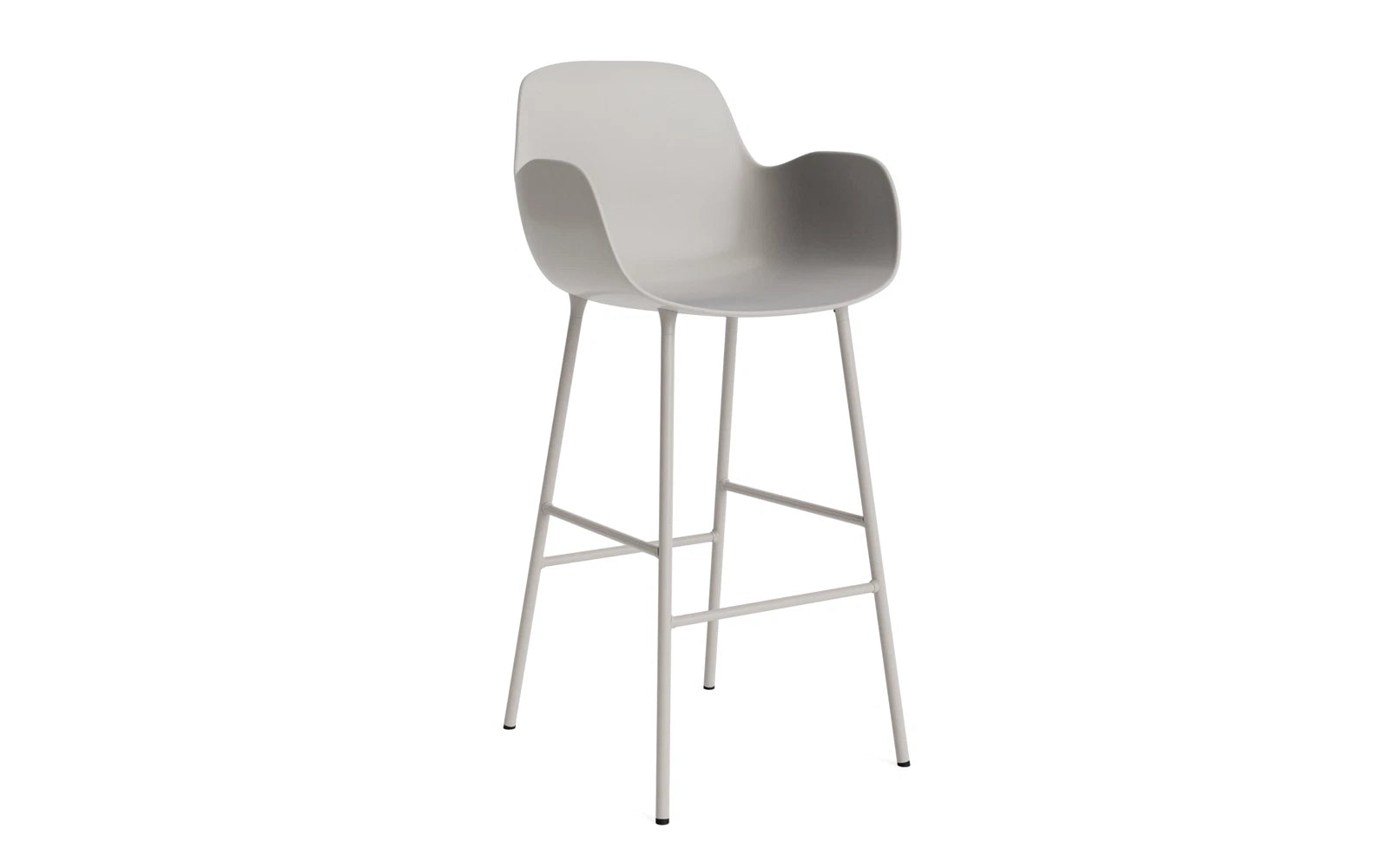 Form Barstuhl mit Armlehne 75 cm Stahl/Warmes grau in  präsentiert im Onlineshop von KAQTU Design AG. Barstuhl ist von Normann Copenhagen
