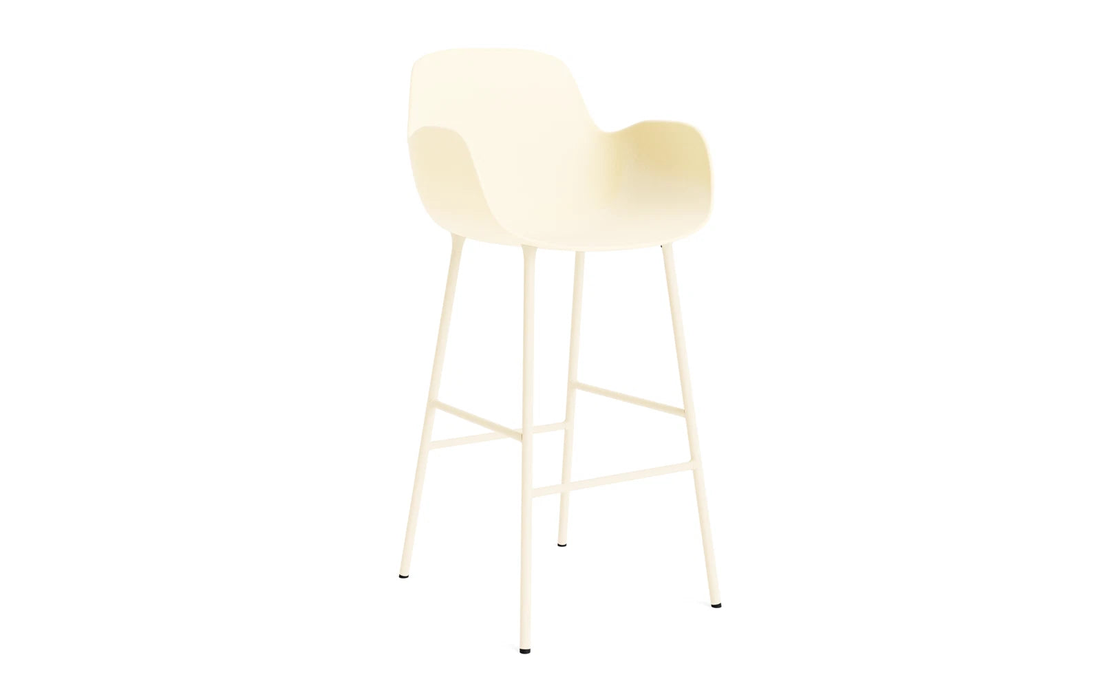 Form Barstuhl mit Armlehne 75 cm Stahl/Creme in  präsentiert im Onlineshop von KAQTU Design AG. Barstuhl ist von Normann Copenhagen