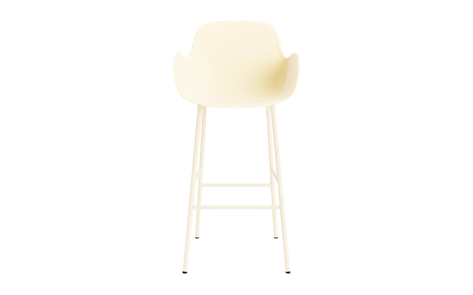 Form Barstuhl mit Armlehne 75 cm Stahl/Creme in  präsentiert im Onlineshop von KAQTU Design AG. Barstuhl ist von Normann Copenhagen