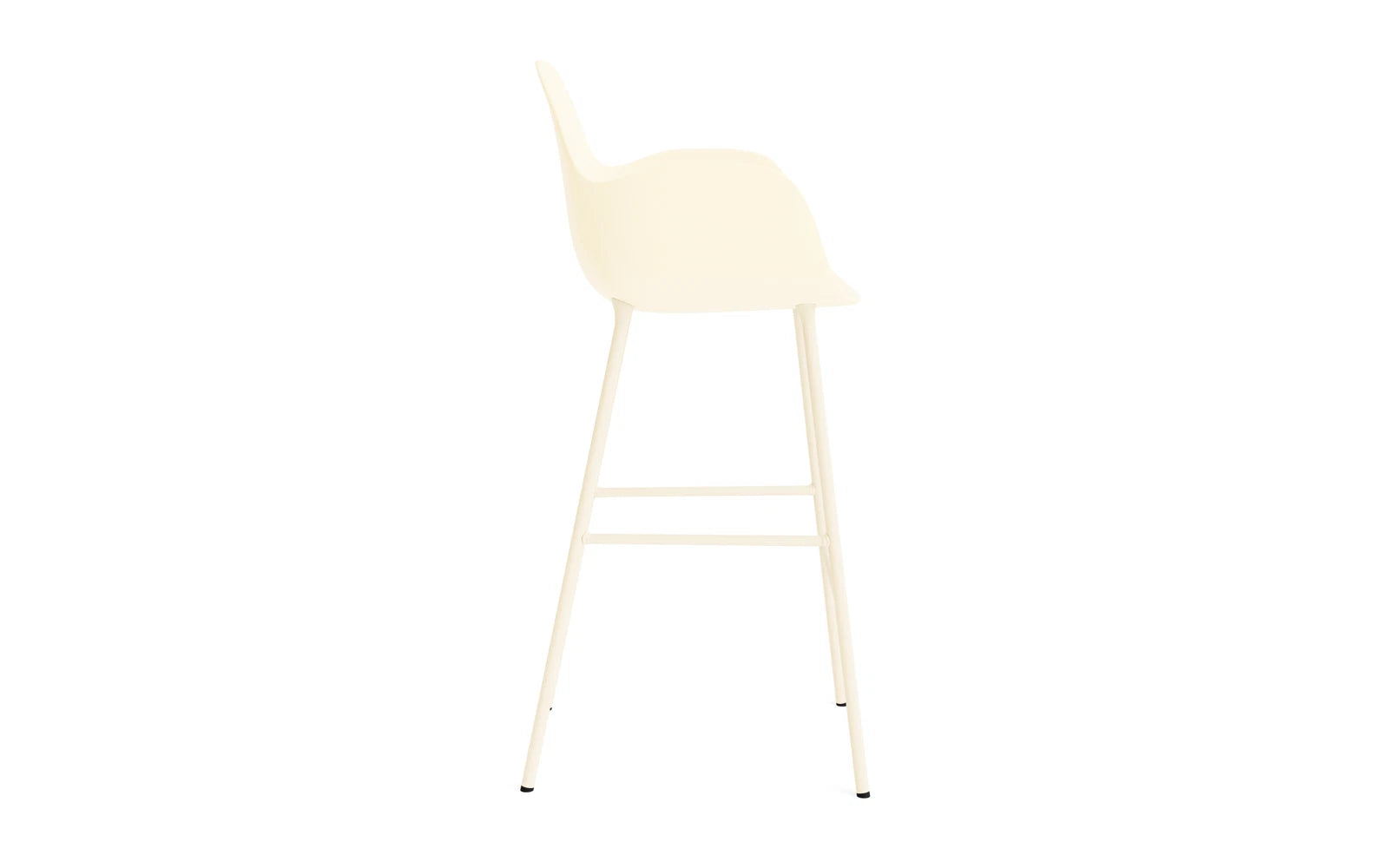 Form Barstuhl mit Armlehne 75 cm Stahl/Creme in  präsentiert im Onlineshop von KAQTU Design AG. Barstuhl ist von Normann Copenhagen