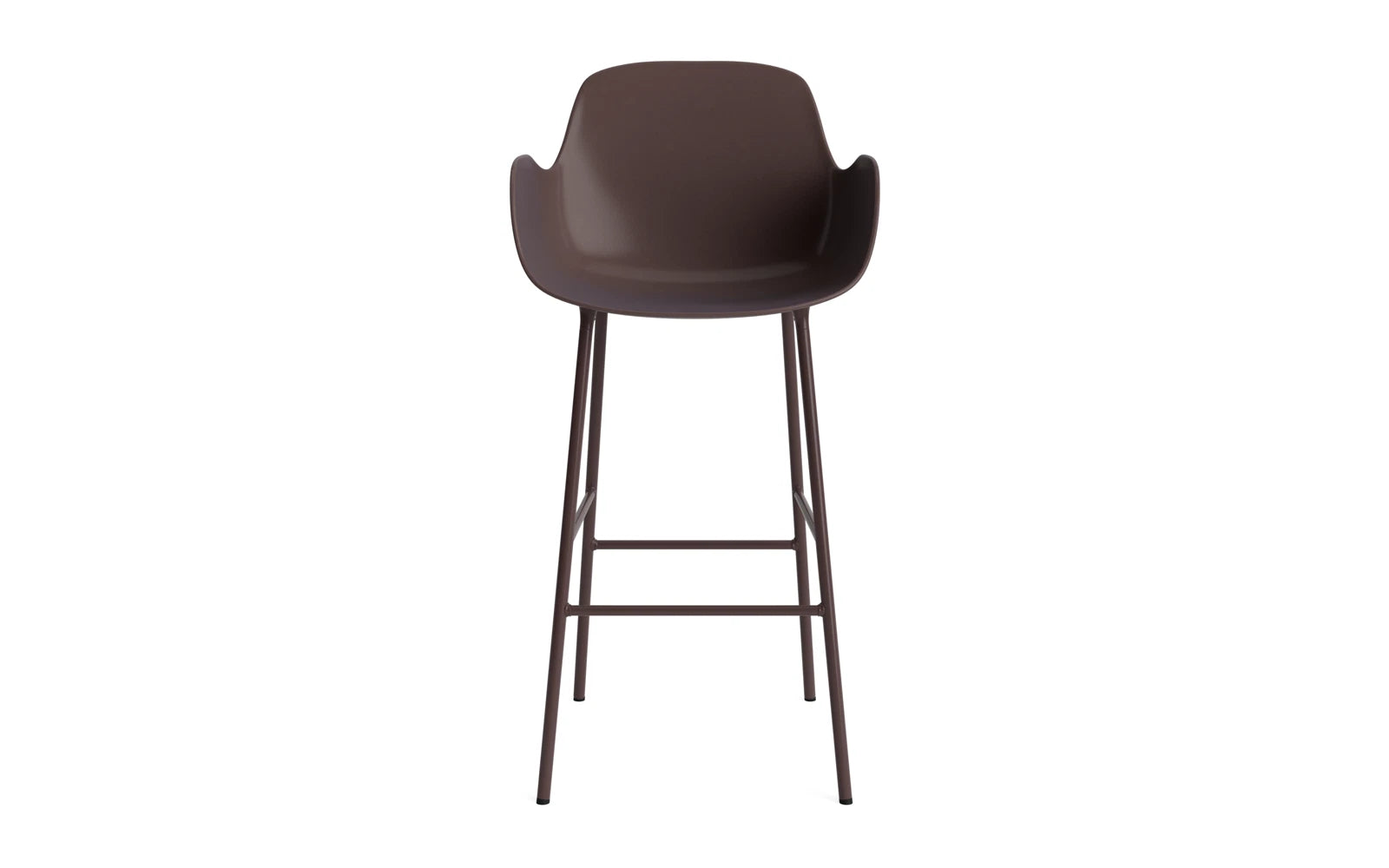 Form Barstuhl mit Armlehne 75 cm Stahl/Braun in  präsentiert im Onlineshop von KAQTU Design AG. Barstuhl ist von Normann Copenhagen