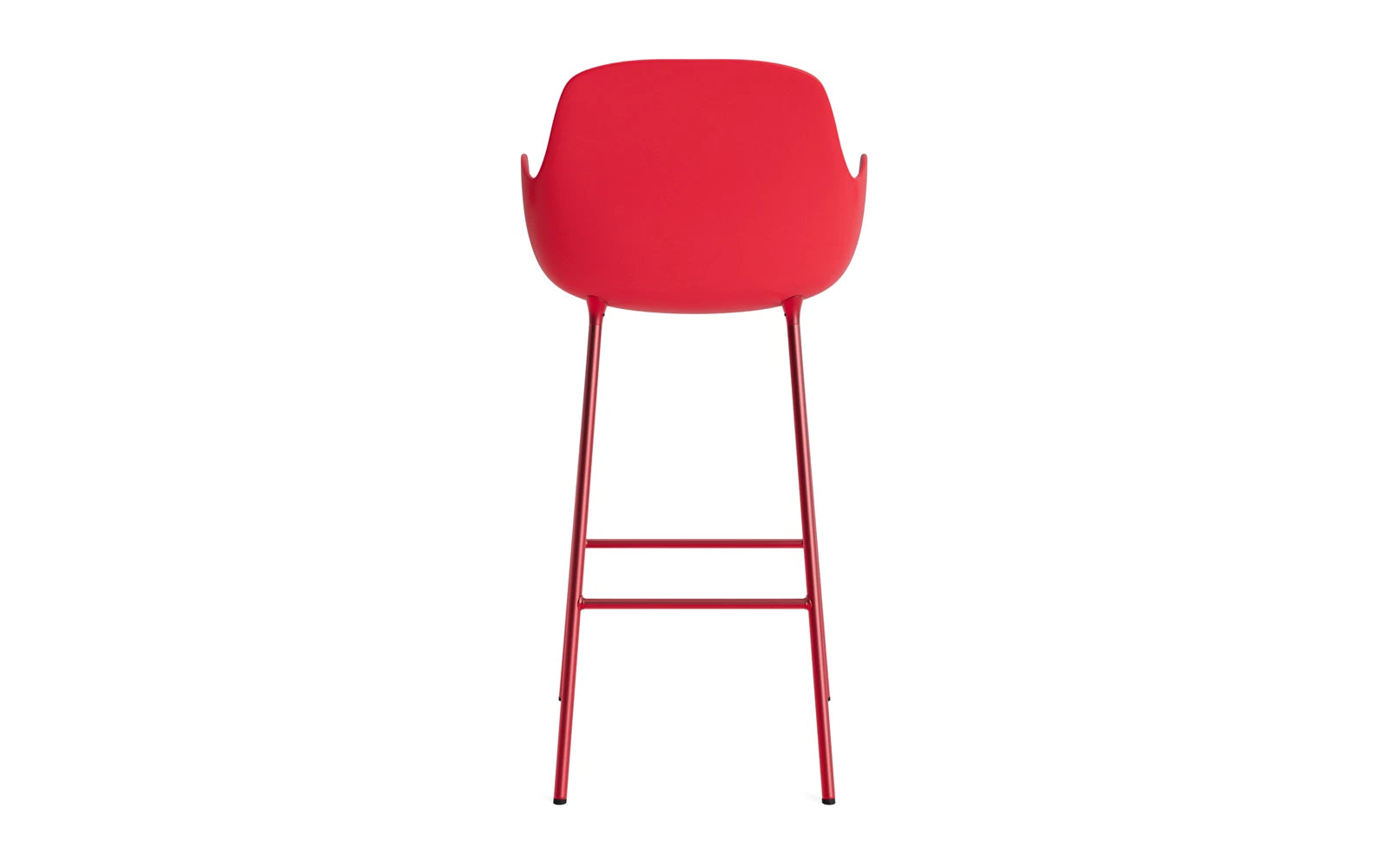 Form Barstuhl mit Armlehne 75 cm Stahl/Leuchtendes rot in  präsentiert im Onlineshop von KAQTU Design AG. Barstuhl ist von Normann Copenhagen