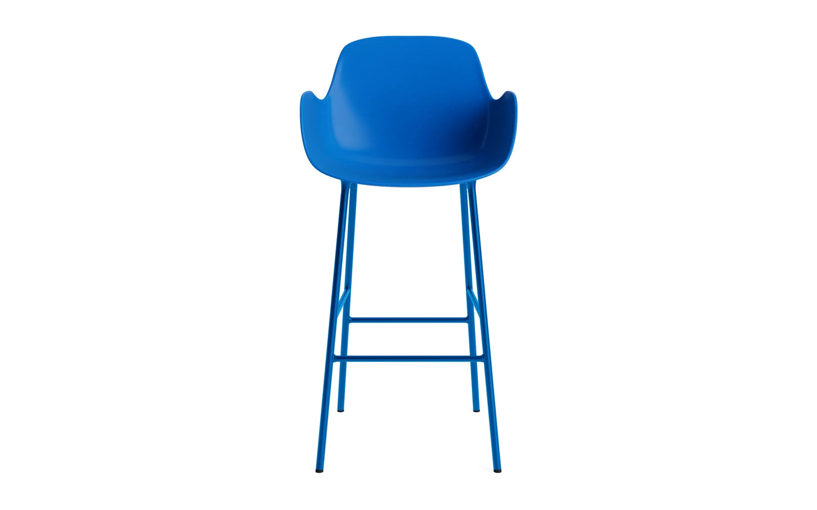Form Barstuhl mit Armlehne 75 cm Stahl/Leuchtendes blau in  präsentiert im Onlineshop von KAQTU Design AG. Barstuhl ist von Normann Copenhagen