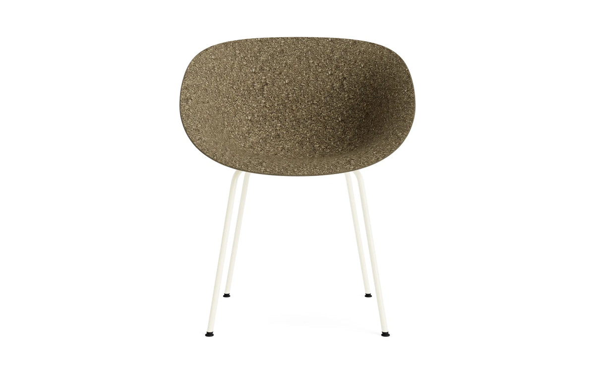 Mat Lehnstuhl Creme stahl Seegras in Seegras präsentiert im Onlineshop von KAQTU Design AG. Stuhl mit Armlehne ist von Normann Copenhagen