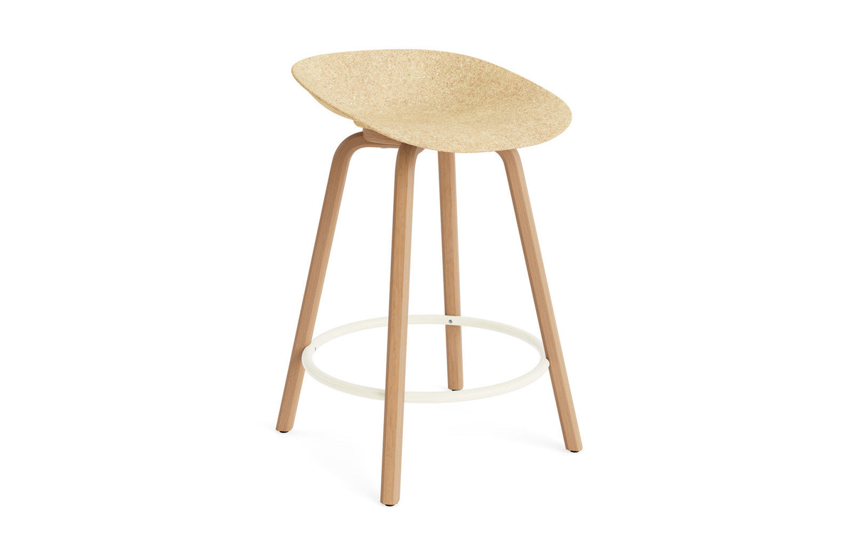 Mat Barstuhl 65 cm Buchenholz/creme in Hanffasern präsentiert im Onlineshop von KAQTU Design AG. Barstuhl ist von Normann Copenhagen