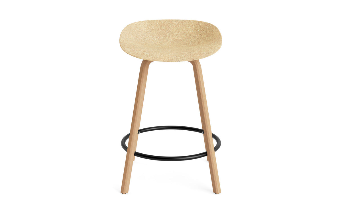 Mat Barstuhl 65 cm Buchenholz/schwarz in Hanffasern präsentiert im Onlineshop von KAQTU Design AG. Barstuhl ist von Normann Copenhagen