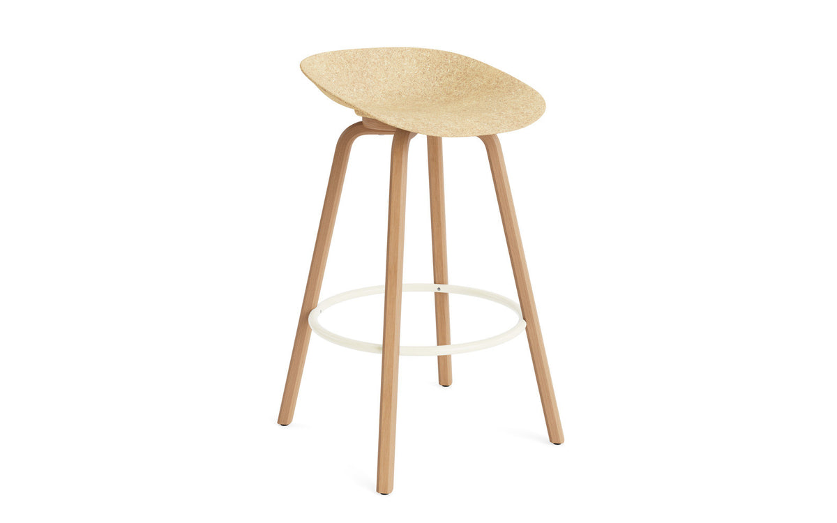 Mat Barstuhl 75 cm Buchenholz/creme in Hanffasern präsentiert im Onlineshop von KAQTU Design AG. Barstuhl ist von Normann Copenhagen