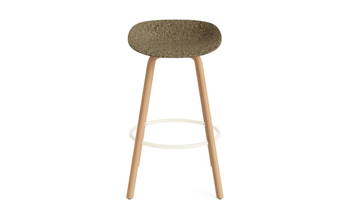 Mat Barstuhl 75 cm Buchenholz/creme in Seegras präsentiert im Onlineshop von KAQTU Design AG. Barstuhl ist von Normann Copenhagen