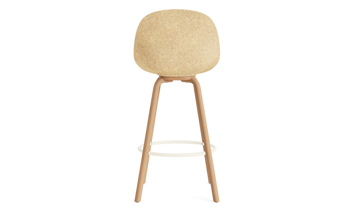 Mat Barstuhl 75 cm Buchenholz/creme in Hanffasern präsentiert im Onlineshop von KAQTU Design AG. Barstuhl ist von Normann Copenhagen
