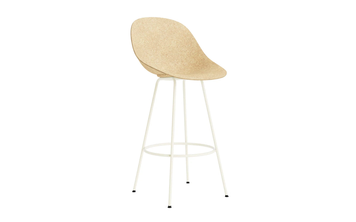 Mat Barstuhl 75 cm Creme stahl Hanf in Hanf präsentiert im Onlineshop von KAQTU Design AG. Barstuhl ist von Normann Copenhagen